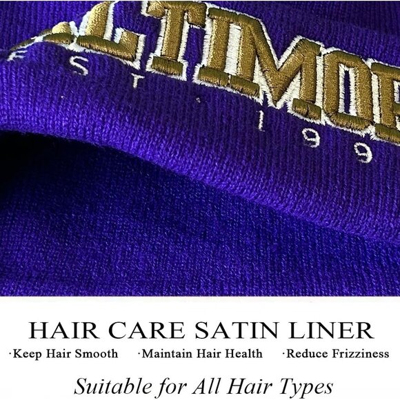 Women's Purple & Gold Soft Knit Winter Hat For Cold Weather Beanie Toque Hat - Picture 4 of 6